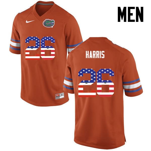 NCAA Florida Gators Marcell Harris Men's #26 USA Flag Fashion Nike Orange Stitched Authentic College Football Jersey UUW6864KS